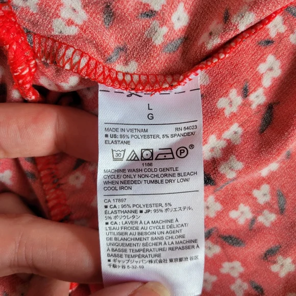 NWT Banana Republic red floral stretch drawstring waist short sleeve dre… - Picture 3 of 5